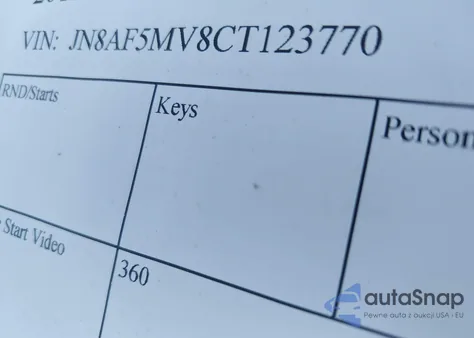 2012 Nissan Juke Sl из США, поврежденный, VIN JN8AF5MV8CT123770